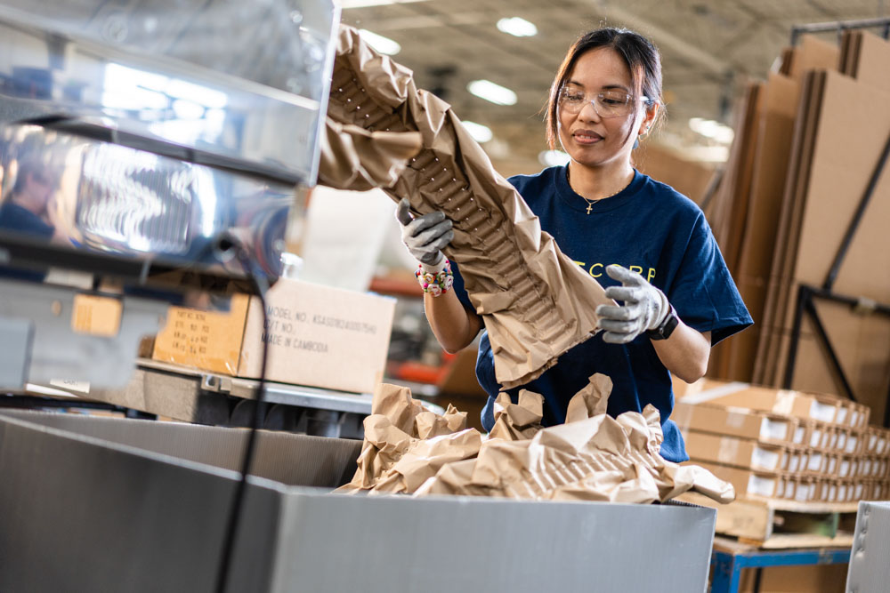 LightCorp facility employee packaging