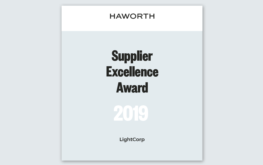 Haworth supplier excellence award graphic