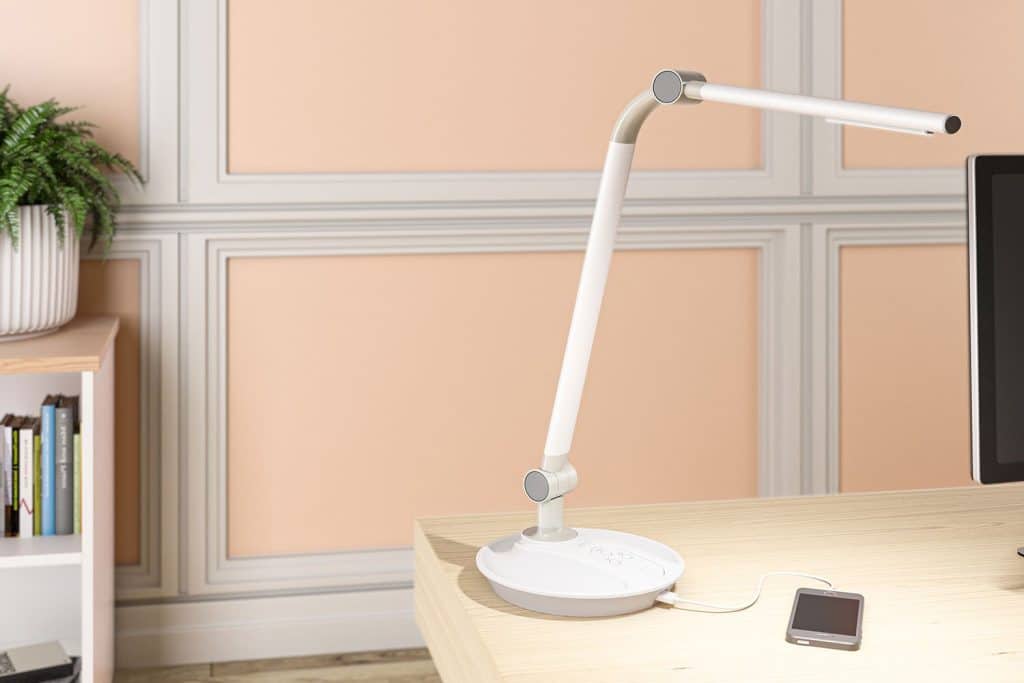 This photo features a desk lamp optimized for work