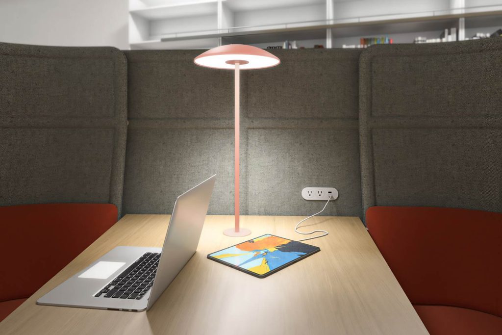 This photo features a table lamp
