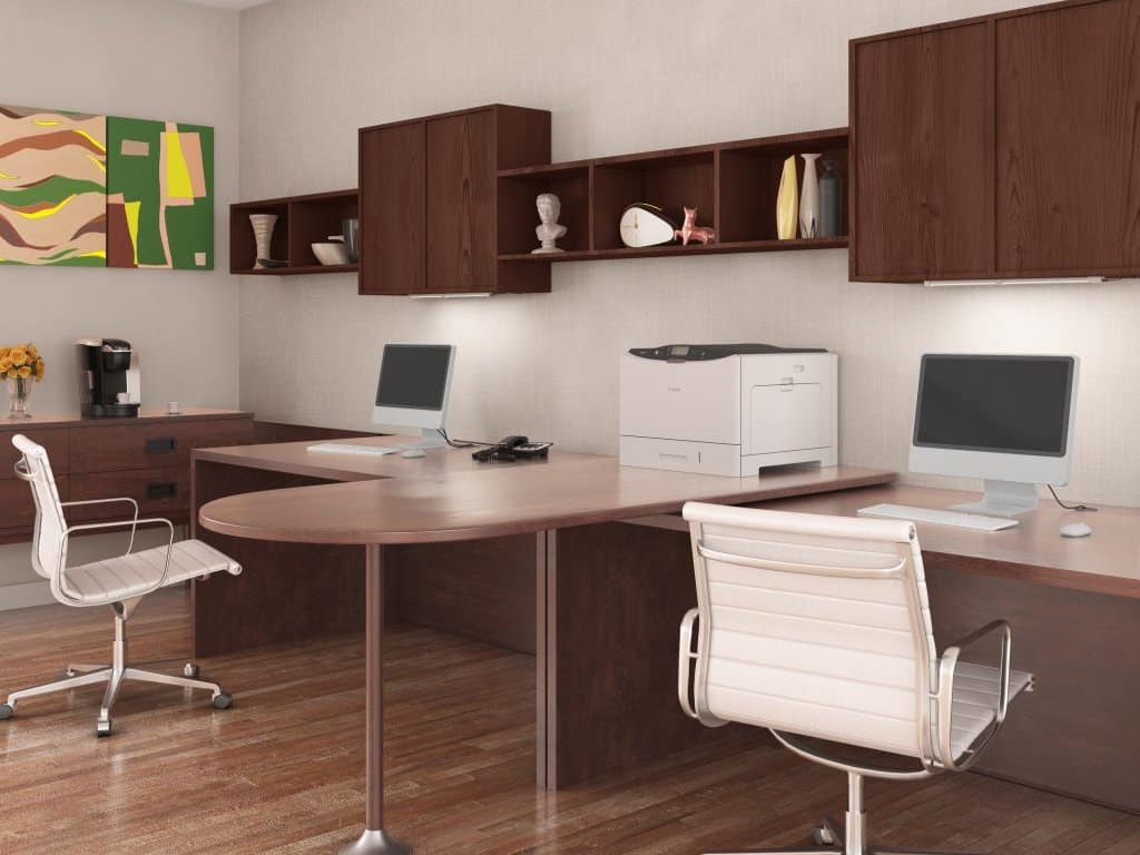 Workstations with under shelf light